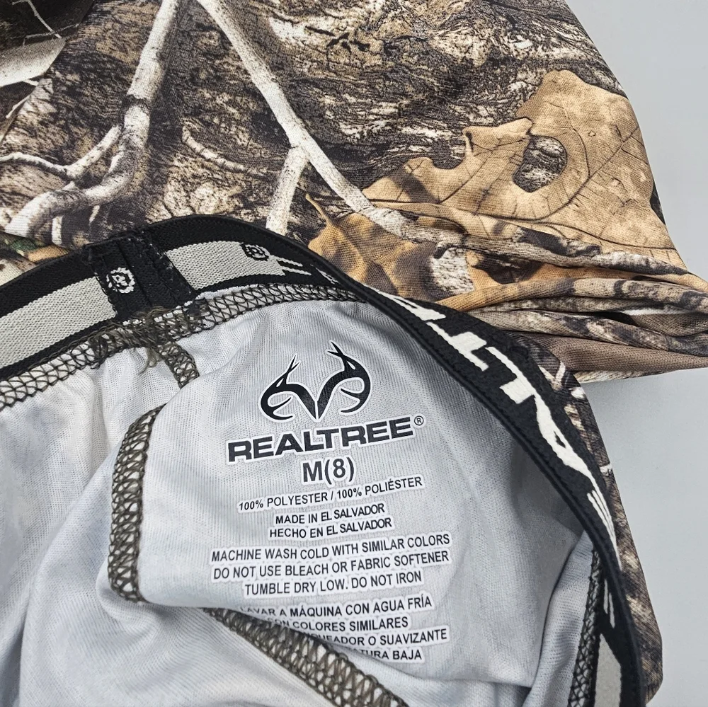Realtree Baselayer Pants Camo Leaf Winter Hunter Gear Kids Sz 8‎ / M Lot Of 2